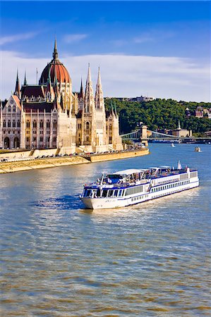 danube river - Cruise ship passing the Parliament on the Danube, Budapest, Hungary, Europe Stock Photo - Rights-Managed, Code: 841-06807339