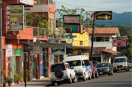 Centre of town and hub for tourist activities near hot springs and Arenal Volcano, La Fortuna, Alajuela Province, Costa Rica, Central America Stock Photo - Rights-Managed, Code: 841-06807438