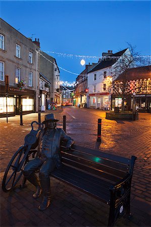 Blind Jack statue at Christmas, Knaresborough, North Yorkshire, Yorkshire, England, United Kingdom, Europe Stock Photo - Rights-Managed, Code: 841-06807718