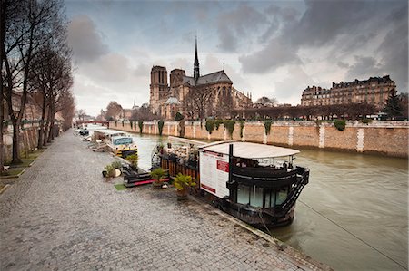 river seine - Notre Dame de Paris cathedral and River Seine, Paris, France, Europe Stock Photo - Rights-Managed, Code: 841-06807831