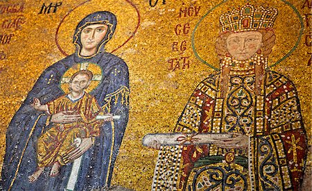 simsearch:841-07083366,k - Mosaic of Virgin Mary and Infant Jesus Christ found in the Hagia Sophia Museum, UNESCO World Heritage Site, Istanbul, Turkey, Europe, Eurasia Stock Photo - Rights-Managed, Code: 841-06807927