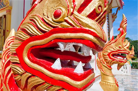 side view of dragon in color - Karon Beach, Buddhist Temple, Phuket Island, Phuket, Thailand, Southeast Asia, Asia Stock Photo - Rights-Managed, Code: 841-06807973