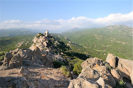 simsearch:841-06806275,k - Rocher du Lion granite crags and maquis scrub covered Roccapina valley, southern Corsica, France, Europe Photographie de stock - Rights-Managed, Code: 841-06808067