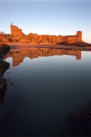 scottish culture - St. Andrews Castle at dawn, Fife, Scotland, United Kingdom, Europe Stock Photo - Rights-Managed, Code: 841-07084087