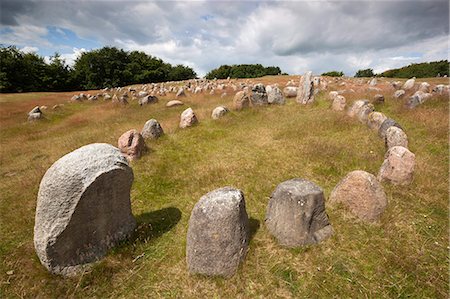 simsearch:841-07084108,k - Viking burial ground with stones placed in oval outline of a Viking ship, Lindholm Hoje, Aalborg, Jutland, Denmark, Scandinavia, Europe Stock Photo - Rights-Managed, Code: 841-07084093