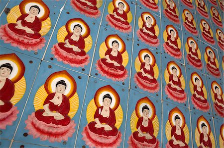 Buddha tiles on walls of Kek Lok Si Temple, Crane Hill, Georgetown, Pulau Penang, Malaysia, Southeast Asia, Asia Photographie de stock - Rights-Managed, Code: 841-07084135