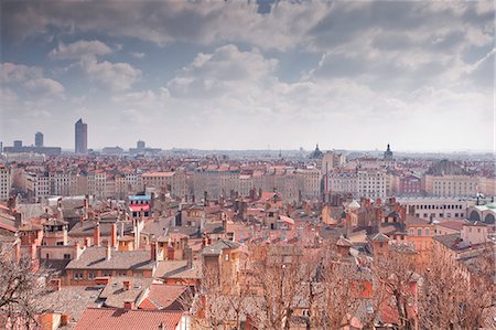 Looking over the rooftops of the city of Lyon, Rhone-Alpes, France, Europe Stock Photo - Rights-Managed, Code: 841-07084225