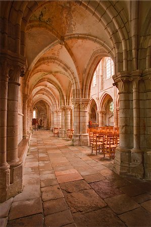 Looking down an aisle in the church of Notre Dame, Saint Pere, Yonne, Burgundy, France, Europe Stock Photo - Rights-Managed, Code: 841-07084237