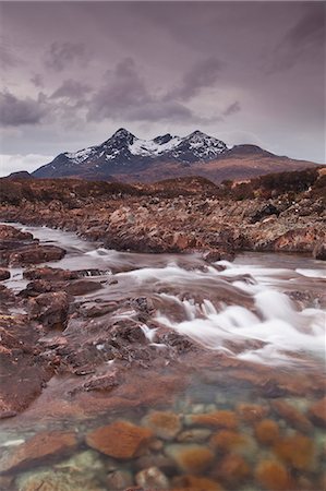 The River Sligachan and the Cuillin Hills, Isle of Skye, Inner Hebrides, Scotland, United Kingdom, Europe Foto de stock - Con derechos protegidos, Código: 841-07084246