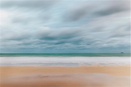 Carbis Bay beach looking to Godrevy Point at dawn, St. Ives, Cornwall, England, United Kingdom, Europe Stock Photo - Rights-Managed, Code: 841-07084491