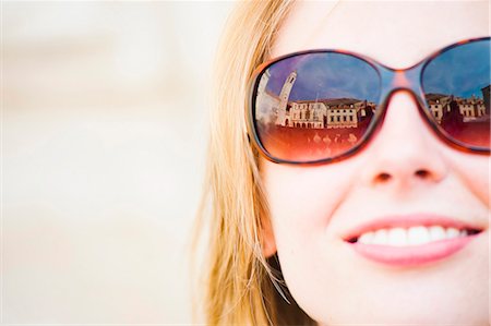 Dubrovnik City Bell Tower reflected in a tourist's sunglasses, Dubrovnik, Dalmatia, Croatia, Europe Stock Photo - Rights-Managed, Code: 841-07080509