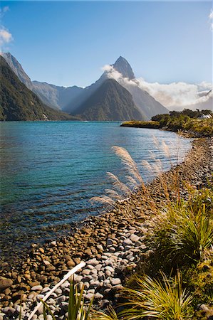 Mitre Peak, Milford Sound, Fiordland National Park, UNESCO World Heritage Site, South Island, New Zealand, Pacific Photographie de stock - Rights-Managed, Code: 841-07080552