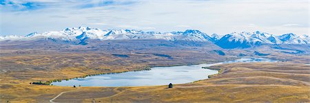 simsearch:841-08279151,k - Lake Alexandrina and snow capped mountains, Canterbury Region, South Island, New Zealand, Pacific Stock Photo - Rights-Managed, Code: 841-07080568