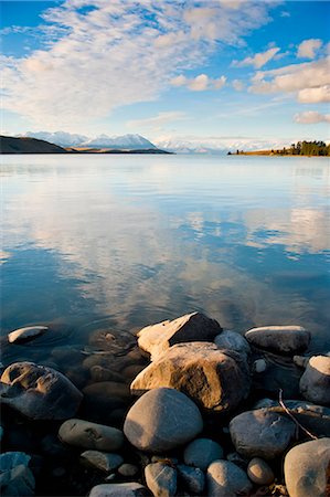 Lake Tekapo at sunset, Southern Lakes, Canterbury Region, South Island, New Zealand, Pacific Photographie de stock - Rights-Managed, Code: 841-07080560