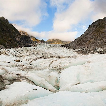 fox glacier - Fox Glacier, Westland National Park, UNESCO World Heritage Site, South Island, New Zealand, Pacific Foto de stock - Con derechos protegidos, Código: 841-07080603