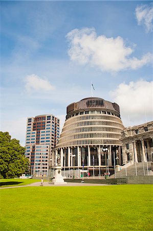 Beehive, the New Zealand Parliament Buildings, Wellington, North Island, New Zealand, Pacific Stock Photo - Rights-Managed, Code: 841-07080646