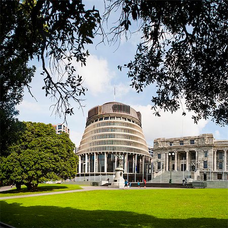 places in north island - Beehive, the New Zealand Parliament Buildings, Wellington, North Island, New Zealand, Pacific Stock Photo - Rights-Managed, Code: 841-07080647