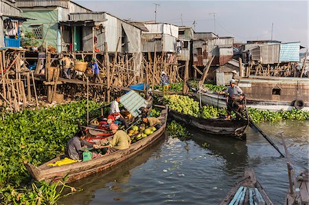 rivière du mékong - Fresh produce coming to market at Chau Doc, Mekong River Delta, Vietnam, Indochina, Southeast Asia, Asia Photographie de stock - Rights-Managed, Code: 841-07080806