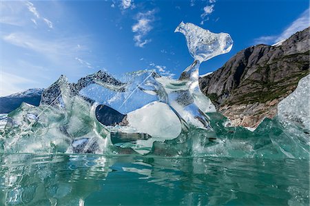 physical geography scenery ice - Glacial ice calved from the Sawyer Glacier, Williams Cove, Tracy Arm-Ford's Terror Wilderness Area, Southeast Alaska, United States of America, North America Stock Photo - Rights-Managed, Code: 841-07080839