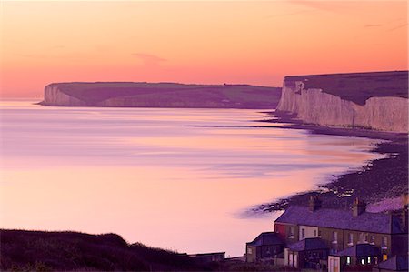 east sussex - Seven Sisters from Birling Gap at sunset, South Downs National Park, East Sussex, England, United Kingdom, Europe Stock Photo - Rights-Managed, Code: 841-07081014