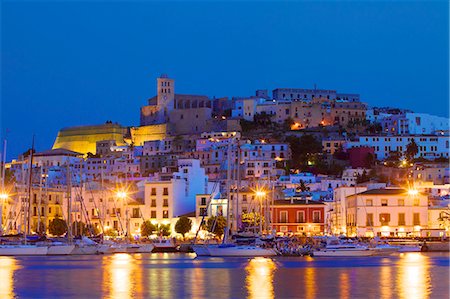 Ibiza Harbour at Night, Ibiza, Balearic Islands, Spain, Europe Stock Photo - Rights-Managed, Code: 841-07081017