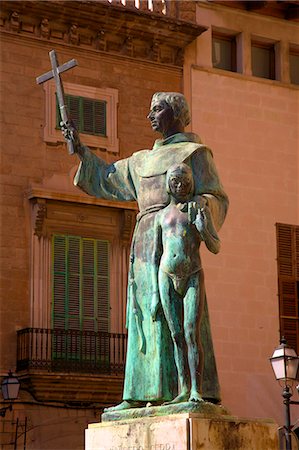 simsearch:841-07083098,k - Statue of Junipero Serra, Palma, Mallorca, Spain, Europe Foto de stock - Direito Controlado, Número: 841-07081075