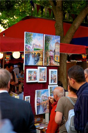 paris people painting - Artist's Market, Montmartre, Paris, France, Europe Stock Photo - Rights-Managed, Code: 841-07081181