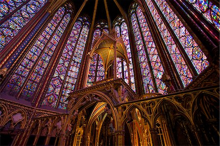 Sainte-Chapelle interior, Paris, France, Europe Foto de stock - Con derechos protegidos, Código: 841-07081207