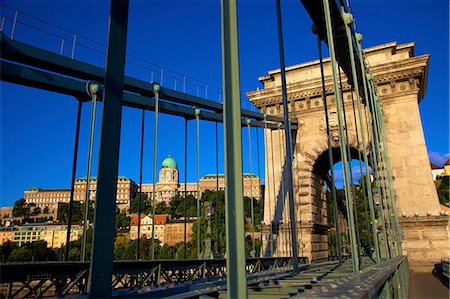 Chain Bridge and Hungarian National Gallery, Budapest, Hungary, Europe Photographie de stock - Rights-Managed, Code: 841-07081237