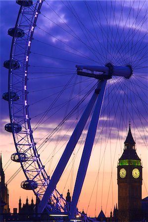 The London Eye and Big Ben, London, England, United Kingdom, Europe Photographie de stock - Rights-Managed, Code: 841-07081323