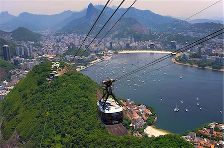 stéréotype - View over Botafogo and the Corcovado from the Sugar Loaf Mountain, Rio de Janeiro, Brazil, South America Photographie de stock - Rights-Managed, Code: 841-07081353