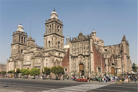 Catedral Metropolitana, Zocalo (Plaza de la Constitucion), Mexico City, Mexico, North America Stockbilder - Lizenzpflichtiges, Bildnummer: 841-07081588