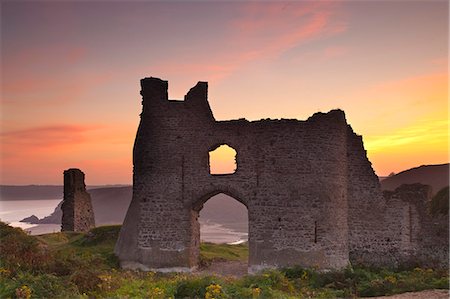 ruiné - Pennard Castle, Gower, Wales, United Kingdom, Europe Foto de stock - Con derechos protegidos, Código: 841-07081955