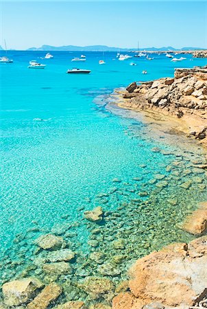 Formentera turquoise waters, Formentera, Balearic Islands, Spain, Mediterranean, Europe Foto de stock - Con derechos protegidos, Código: 841-07081973