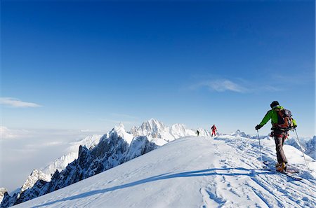 skies in snow - Vallee Blanche, Chamonix, Haute-Savoie, French Alps, France, Europe Stock Photo - Rights-Managed, Code: 841-07082169