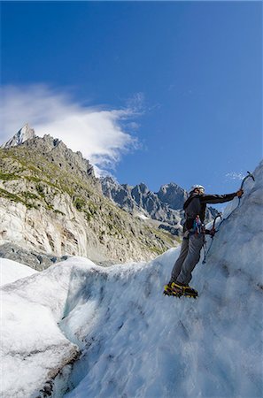 simsearch:6102-07843982,k - Ice climber at Mer de Glace glacier, Chamonix, Haute-Savoie, French Alps, France, Europe Stock Photo - Rights-Managed, Code: 841-07082182