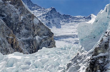 The Khumbu icefall on Mount Everest, Solu Khumbu Everest Region, Sagarmatha National Park, UNESCO World Heritage Site, Nepal, Himalayas, Asia Stock Photo - Rights-Managed, Code: 841-07082216