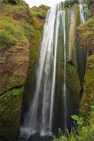 seljalandsfoss waterfall - Seljalandsfoss waterfall, Southern Region, Iceland, Polar Regions Fotografie stock - Rights-Managed, Codice: 841-07082267