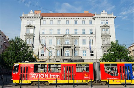 Street tram, Czech Supreme Court, Brno, South Moravia, Czech Republic, Europe Foto de stock - Con derechos protegidos, Código: 841-07082320