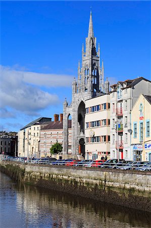 Trinity Church and River Lee, Cork City, County Cork, Munster, Republic of Ireland, Europe Stockbilder - Lizenzpflichtiges, Bildnummer: 841-07082536