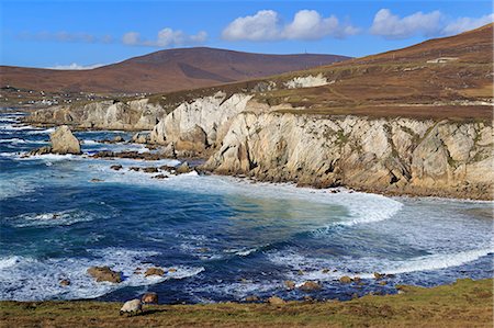 Coastline on Atlantic Drive, Achill Island, County Mayo, Connaught (Connacht), Republic of Ireland, Europe Stock Photo - Rights-Managed, Code: 841-07082558