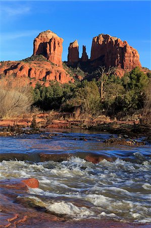 river trees - Red Rock Crossing, Sedona, Arizona, United States of America, North America Stock Photo - Rights-Managed, Code: 841-07082628