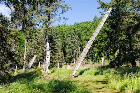 Skedans (Koona) (Koona Llnagaay) (Koona Llnaagay) ancient site in Haida Gwaii (Queen Charlotte Islands), British Columbia, Canada, North America Photographie de stock - Rights-Managed, Code: 841-07082767