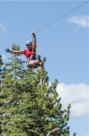 simsearch:400-08014032,k - Zip lining, Big Bear Lake, California, United States of America, North America Stock Photo - Rights-Managed, Code: 841-07082791