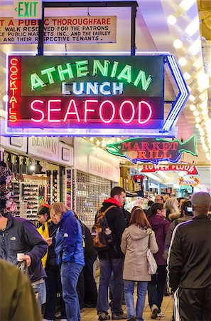 seattle city picture of washington state - Pikes Place Market, Seattle, Washington State, United States of America, North America Stock Photo - Rights-Managed, Code: 841-07082829