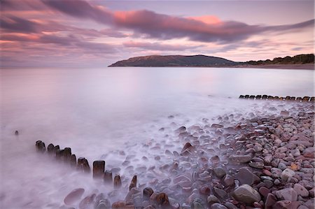 Sunset over Porlock Beach, Exmoor National Park, Somerset, England, United Kingdom, Europe Stock Photo - Rights-Managed, Code: 841-07082896