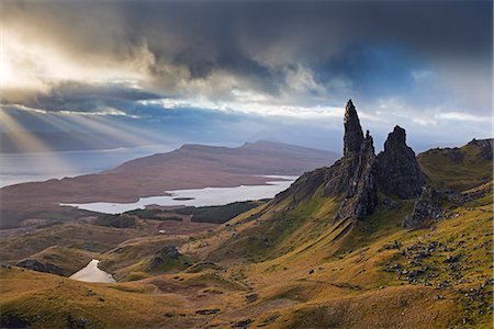 Dramatic landscape at the Old Man of Storr, Isle of Skye, Inner Hebrides, Scotland, United Kingdom, Europe Stock Photo - Rights-Managed, Code: 841-07082961