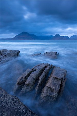 The Cuillin mountains from the shores of Elgol, Isle of Skye, Inner Hebrides, Scotland, United Kingdom, Europe Stock Photo - Rights-Managed, Code: 841-07082963