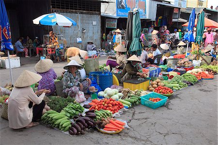 Market, Tra On, Mekong Delta, Vinh Long Province, Vietnam, Indochina, Southeast Asia, Asia Foto de stock - Con derechos protegidos, Código: 841-07083106