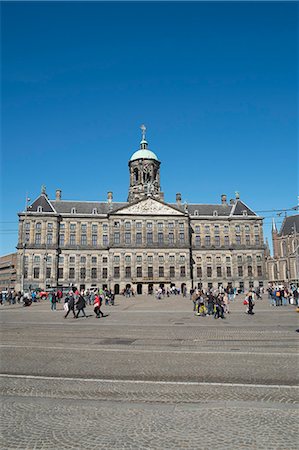 dam square - The Royal Palace, built in 1648, originally the Town Hall, Dam Square, Amsterdam, Netherlands, Europe Foto de stock - Con derechos protegidos, Código: 841-07083135